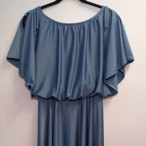 Vintage Rosewood Fabrics Nylon Sky Blue Dress S 7